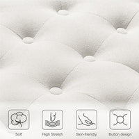Ottoman with Storage,50.2-inch Upholstered End of Bed Storage Bench for Bedroom,for The Living Room,for Entryway, with Rivets & Button and Safety Hinges,Detachable (White)