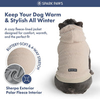 Spark Paws Fleece Dog Hoodie - Beige / 3XL - image 2