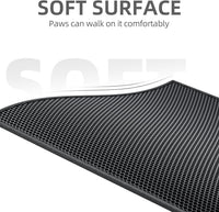 ESTHELLO Cat Litter Mat Honeycomb Double Layer Design 24’’ x 15’’ Gray – Daily Care for Cats - Black / 24x15 Inch - image 3