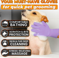 2-in-1 Cat and Dog Washing Gloves with 3000 Soft Bristles – Essentials for Dogs - Purple - image 4