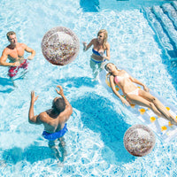 TURNMEON 5 Pack Sequins Beach Balls 16 Inch 24 Inch Pool Party - Mixed color / 2 pcs 24inch+3 pcs 16inch - image 2