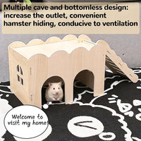 Wooden Hamsters 2-Chamber Hideout-Tunnel Multi Chamber Exploring Toy - L+L - image 4