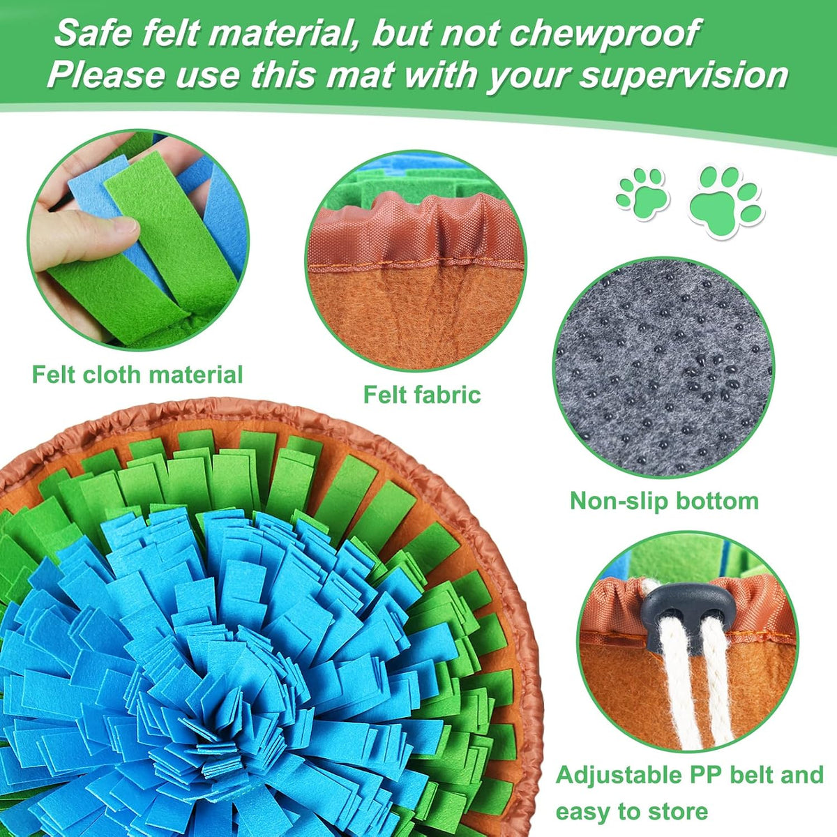 Vivifying Snuffle Mat for Dogs - Blue&Green&Brown - image 2