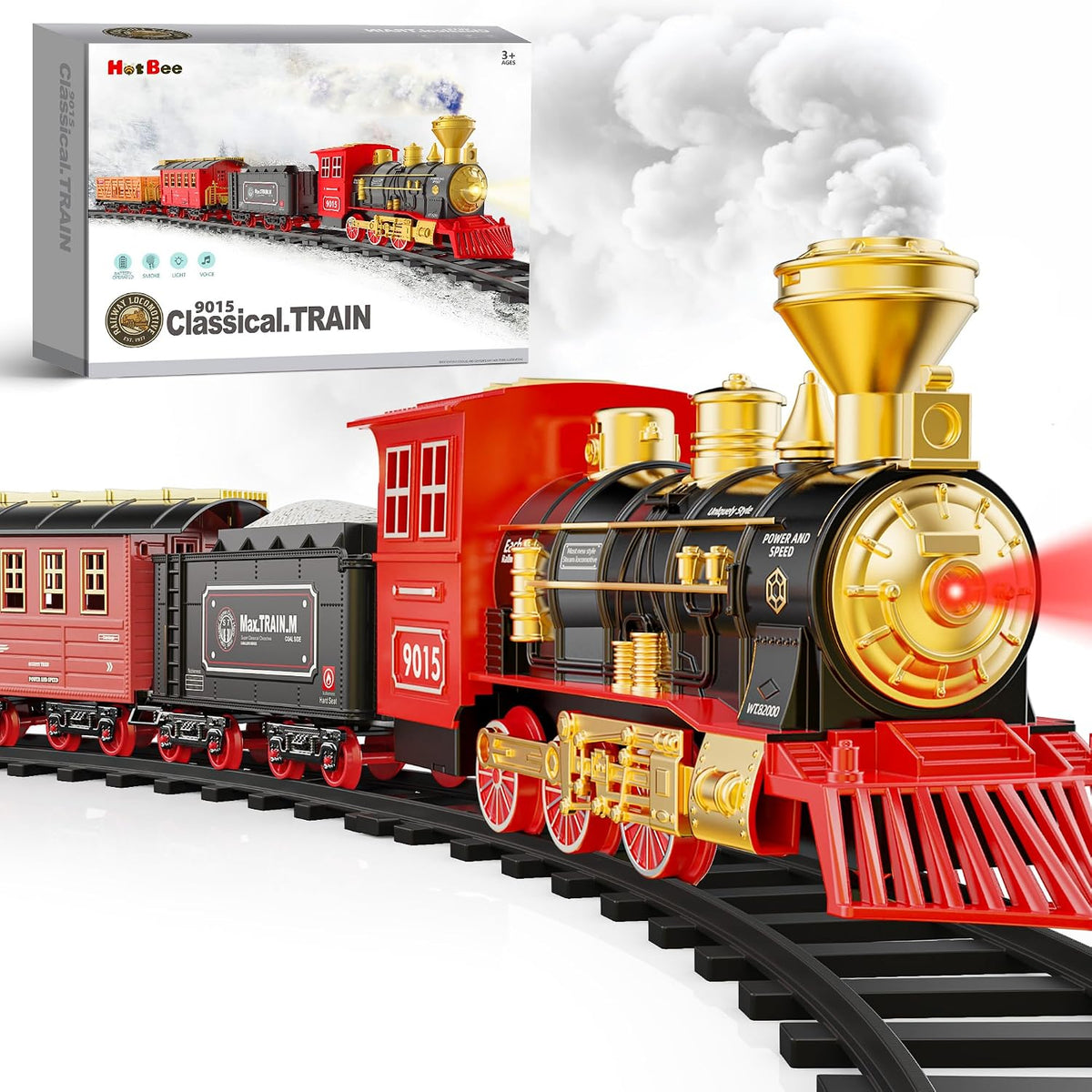 Hot Bee Train Set, Remote Control Train Toys with Smoke - Large
