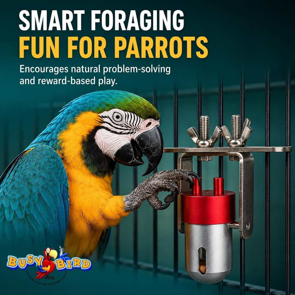 Bird Toys for Large Birds Stainless Steel Bird Toy with Traveling - Goodie Gadget - image 2