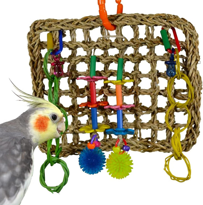 Super Bird Creations SB741 Seagrass Mini Activity Wall with Colorful