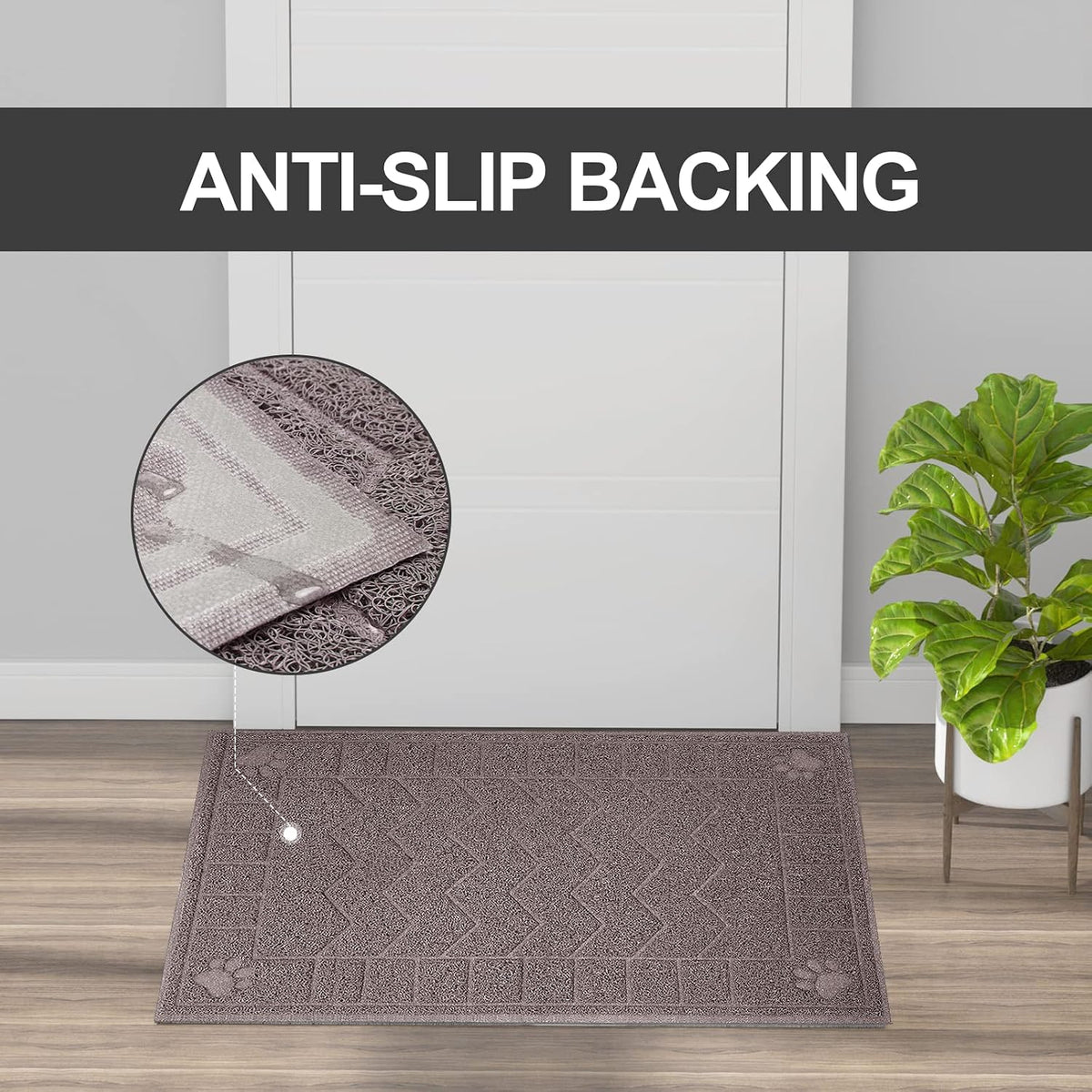 Cat Litter Box Mat, 47" x 35" Large Waterproof Litter Trapping Mat – Daily Care for Cats - Sand Grey / 2X-Large（47" x 35") - image 4
