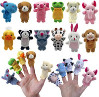 XIPEGPA finger puppets set of 12 mini stuffed animal puppets in fluffy cloth