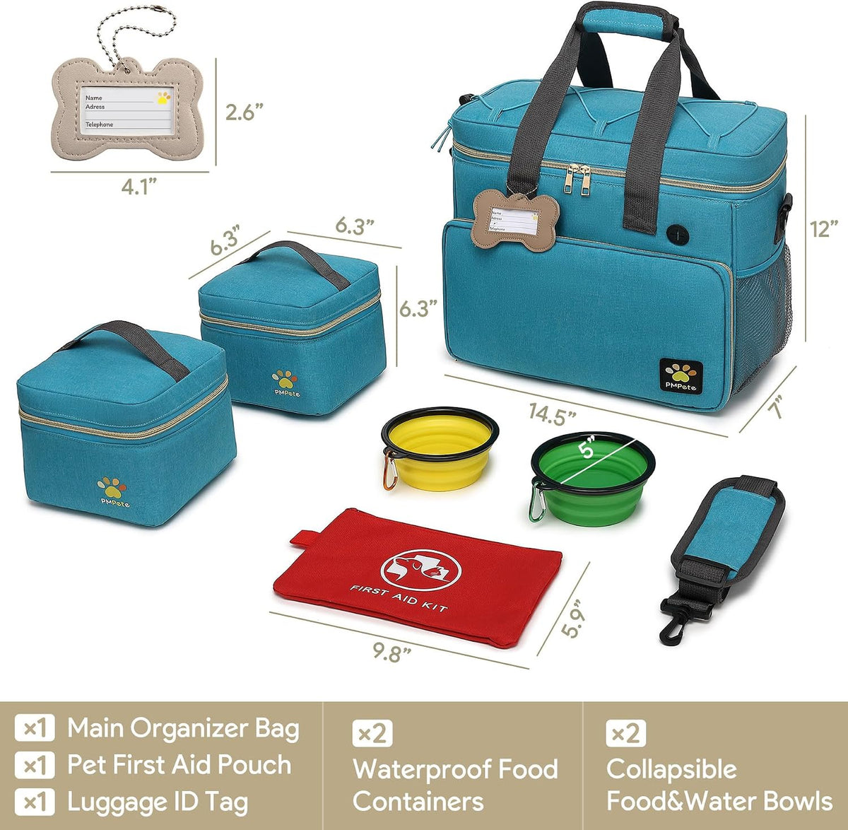Dog Travel Bag – Essentials for Dogs - Sea Blue - image 4