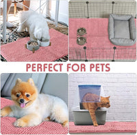 Amylove 4 Pcs Guinea Pig Cage Liner Guinea Pig Bedding Washable Fleece Pee Pads Reusable Small Animals Training Mat Small Animal Sleeping Bed for Bunny Hamster(Pink,16 x 24 Inch)