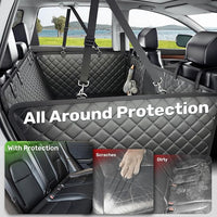 Zanch 2025 Upgraded Dog Car Seat Cover, 400 lbs Heavy Duty Hard Bottom, Waterproof & Anti-Scratch Back Seat Protector, Nonslip Pet Hammock Extender for Cars, SUV, Trucks, Standard-Black