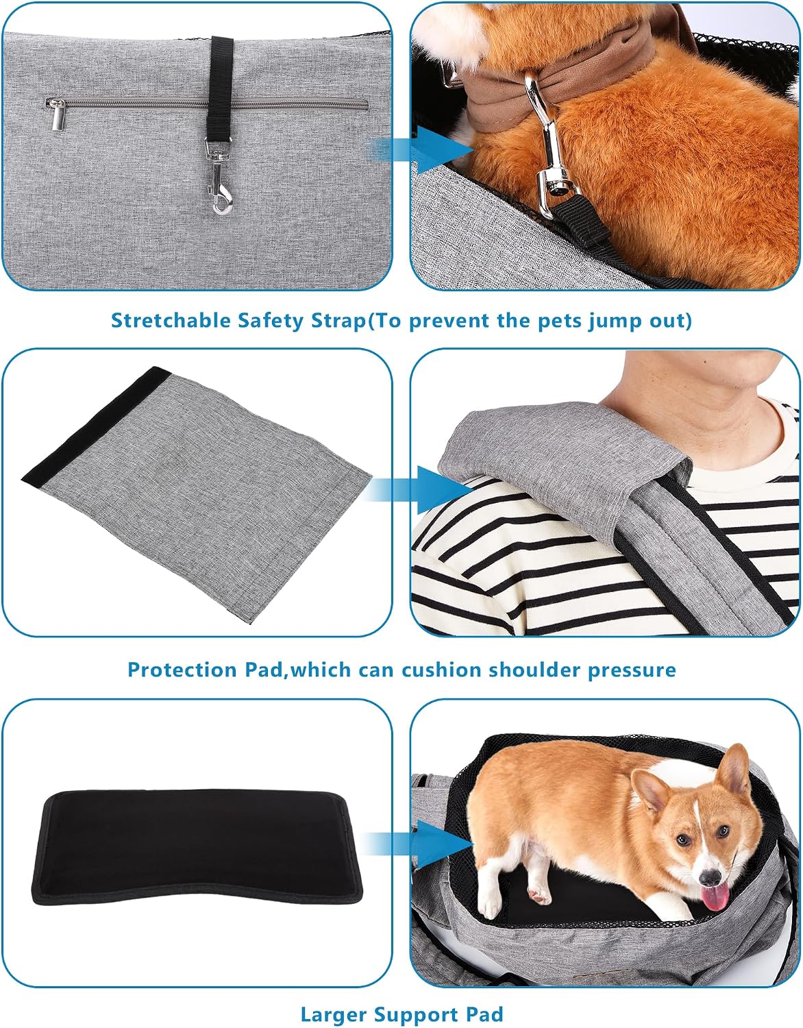 Ownpets XL Dog Sling 15-25lbs - Grey - image 2