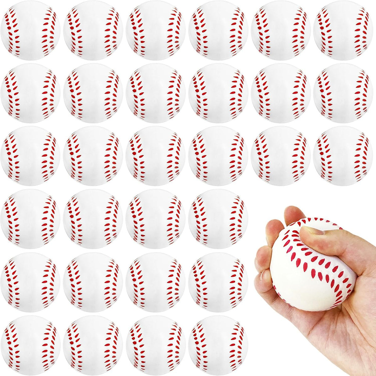 Baaxxango 30-pack 2.5-inch foam baseball squeeze balls
