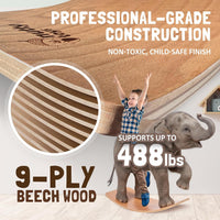 NUTTY TOYS Montessori Wooden Wobble Board for Kids & Adults 100% - Mini - image 4