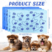 Fanfanwin 4 Pcs Dog Bath Towels Microfiber Drying Dog Towel Absorbent - Blue - image 2