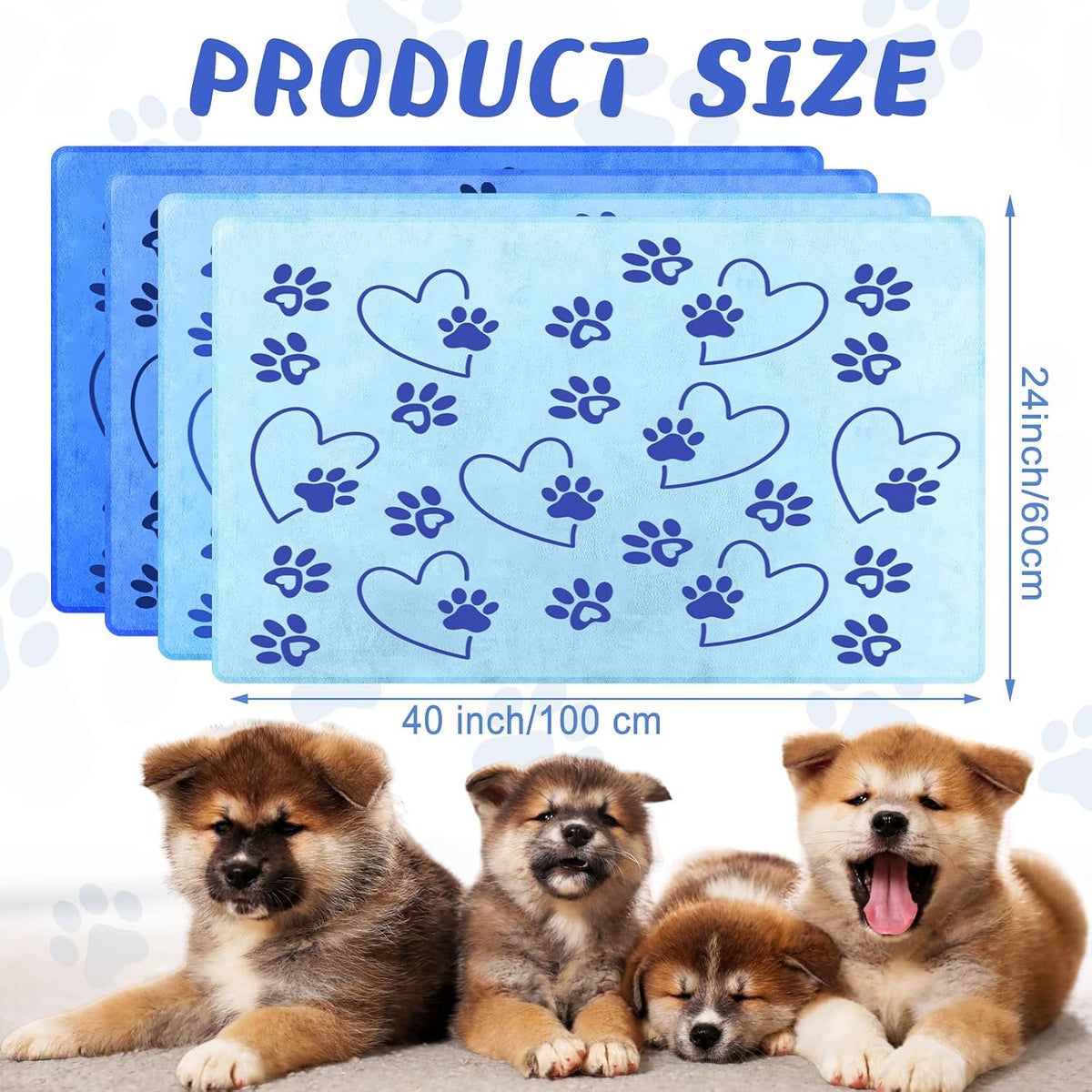 Fanfanwin 4 Pcs Dog Bath Towels Microfiber Drying Dog Towel Absorbent - Blue - image 2