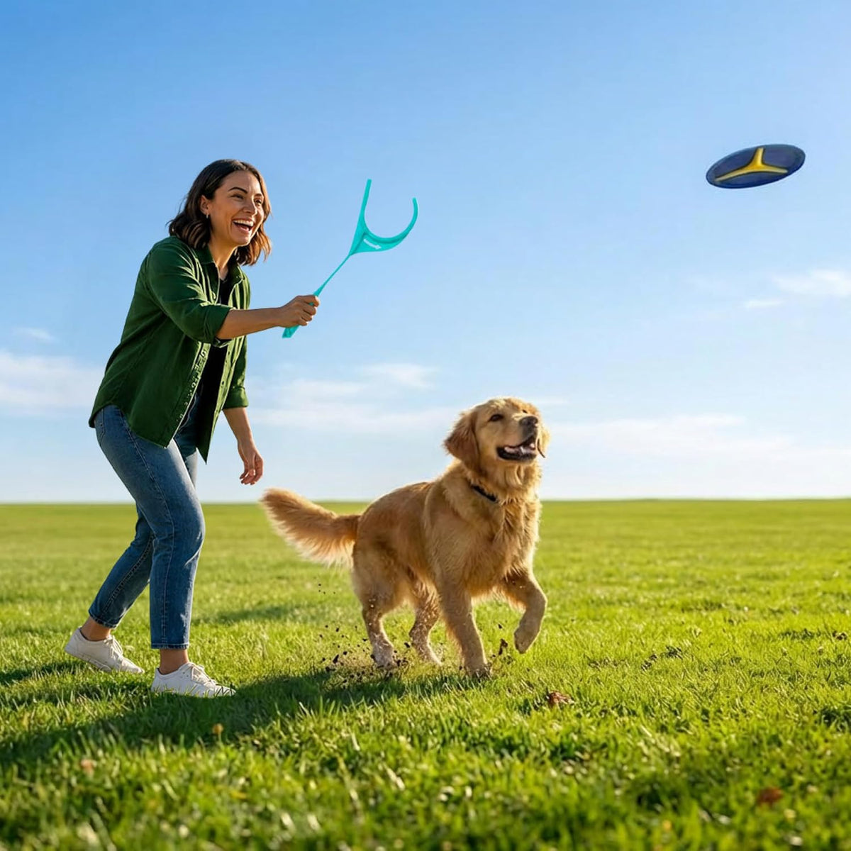 Outward Hound FlyFetch Launch-A-Ball Dog Ball Launcher Toy - Disc Launcher - image 4