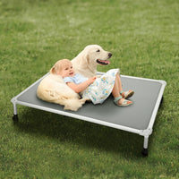 Veehoo Chew Proof Elevated Dog Bed, Cooling Raised Pet Cot - Gray / 49.0"L x 33.0"W x 9.0"Th - image 2