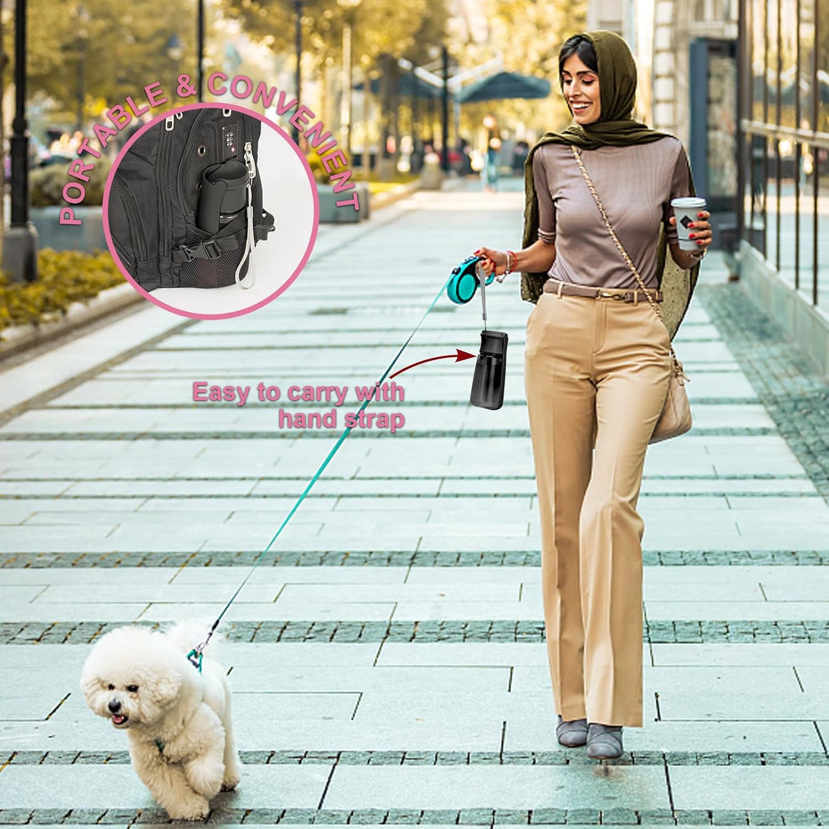 Portable Dog Water Bottle - Black / 19oz - image 4