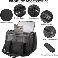 JUNGYOUN Premium Cat Carrier - Dark Grey / 18.0"L x 12.5"W x 14.0"H - image 2