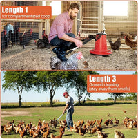 Esmorah Chicken Poop Scooper for Sand & Coop Cleaning - Sifting Shovel with 22"-40" Adjustable Handle, 3 Lengths Heavy Duty Stainless Steel Sifter