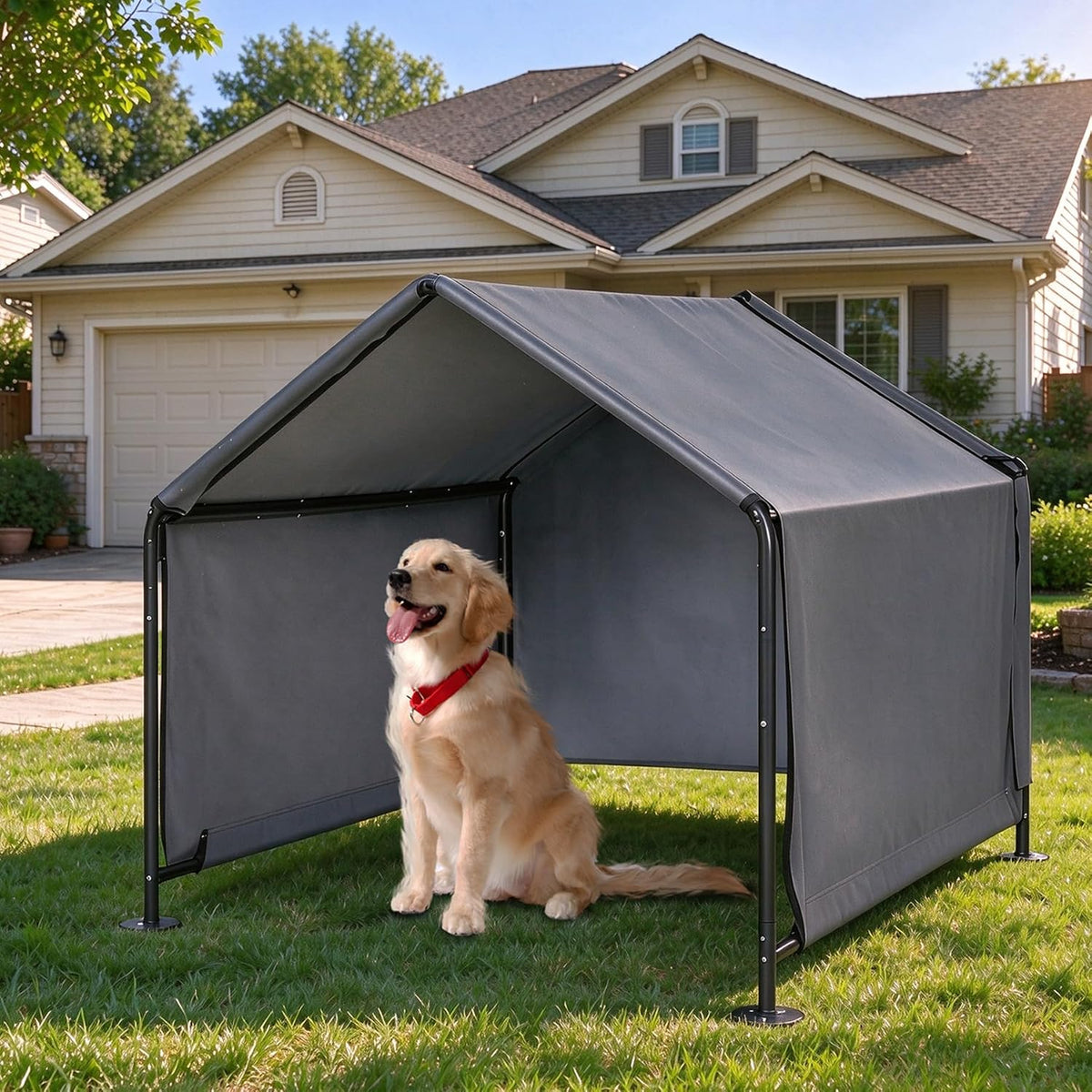 Large Dog Shade Shelter for Outside - Grey / Large - image 2