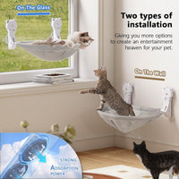 Cat Window Perch Cordless, Foldable & Stable Cat Beds - Mesh Cover / Light Grey - image 3
