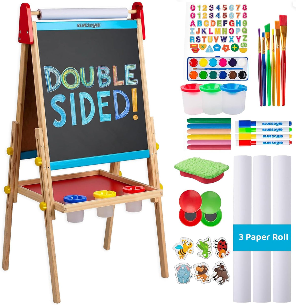 Blue Squid Art Easel for kids Paper Roll x 3 - XL Multicolor