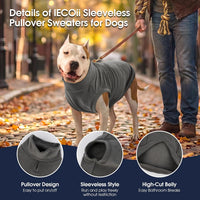 2 Pack 3XL Fleece Dog Sweater for Labrador, Leash Hole - Dark Grey & Light Grey / XXX-Large(Chest Girth: 26.4") - image 2