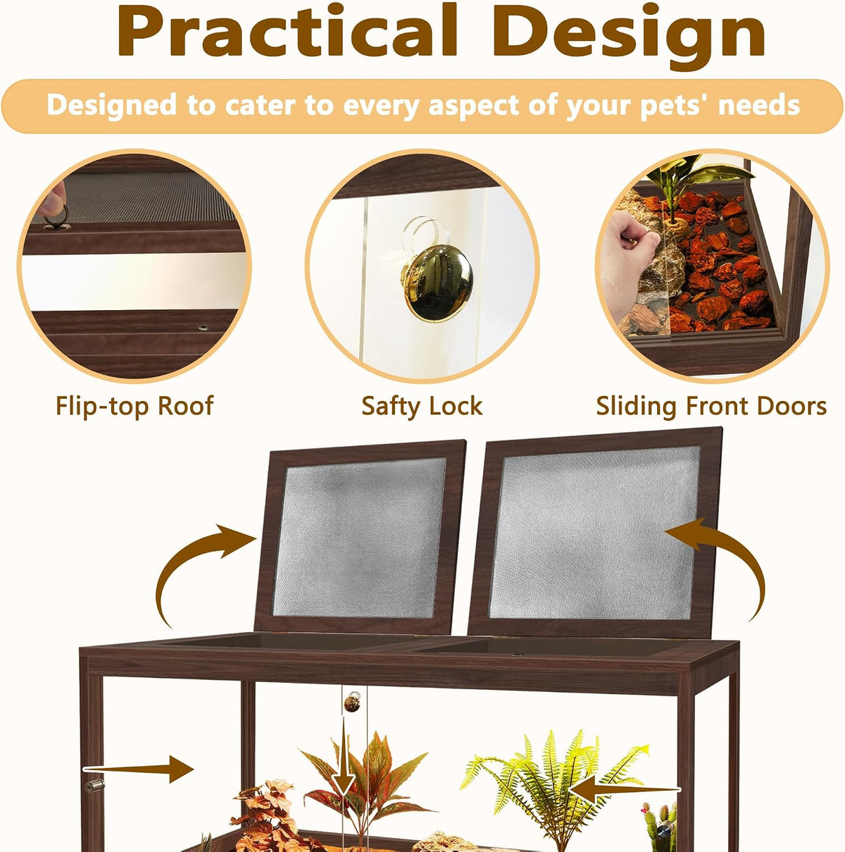 PROLEE Retile Tank, Bearded Dragon Tank - Walnut / 81 Gallons - image 3