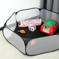 Rypet Guinea Pig Tunnel 3 Way Collapsible Small Pet Tunnels and Tubes with Interactive Ball for Baby Rabbit Ferret Hamster Chinchilla Hedgehog Hiding and Resting-Pink