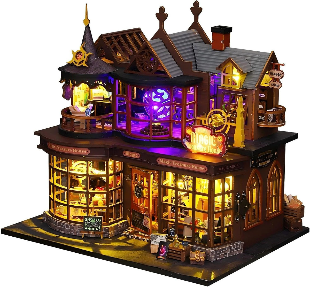 OZJAY Warm Christmas Lodge miniature house kit for adults with LED lights - view 10