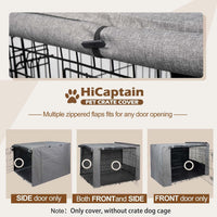 42-Inch Dog Crate Cover with Mesh, Waterproof Kennel Cover - 30.0"L x 19.0"W x 21.0"H / Grey - image 4