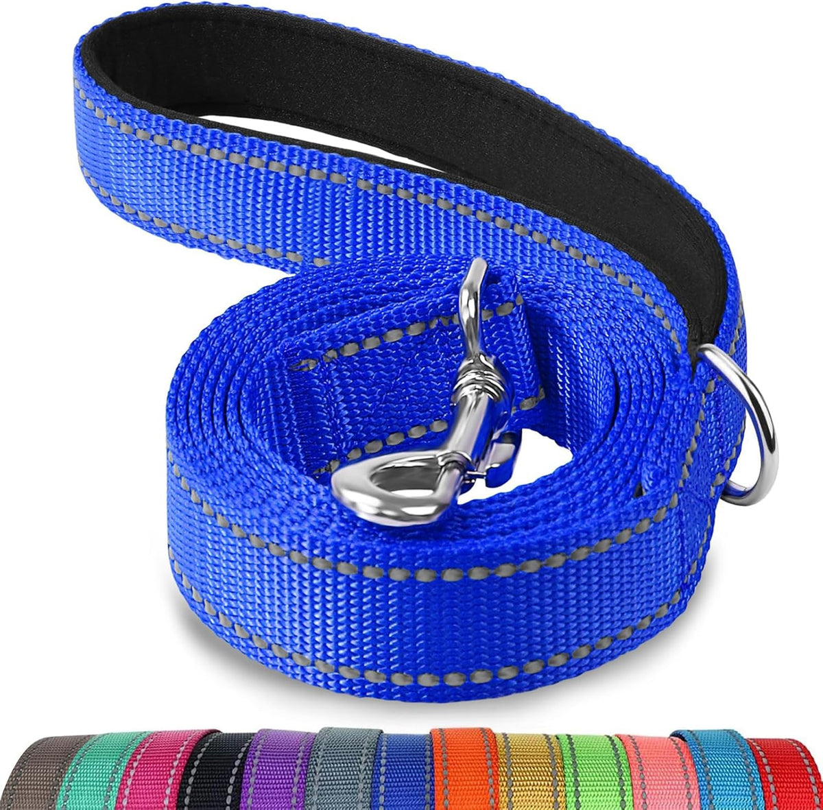 Joytale Reflective Dog Leash for Medium & Large Dogs - 4 ft Standard / Navy Blue