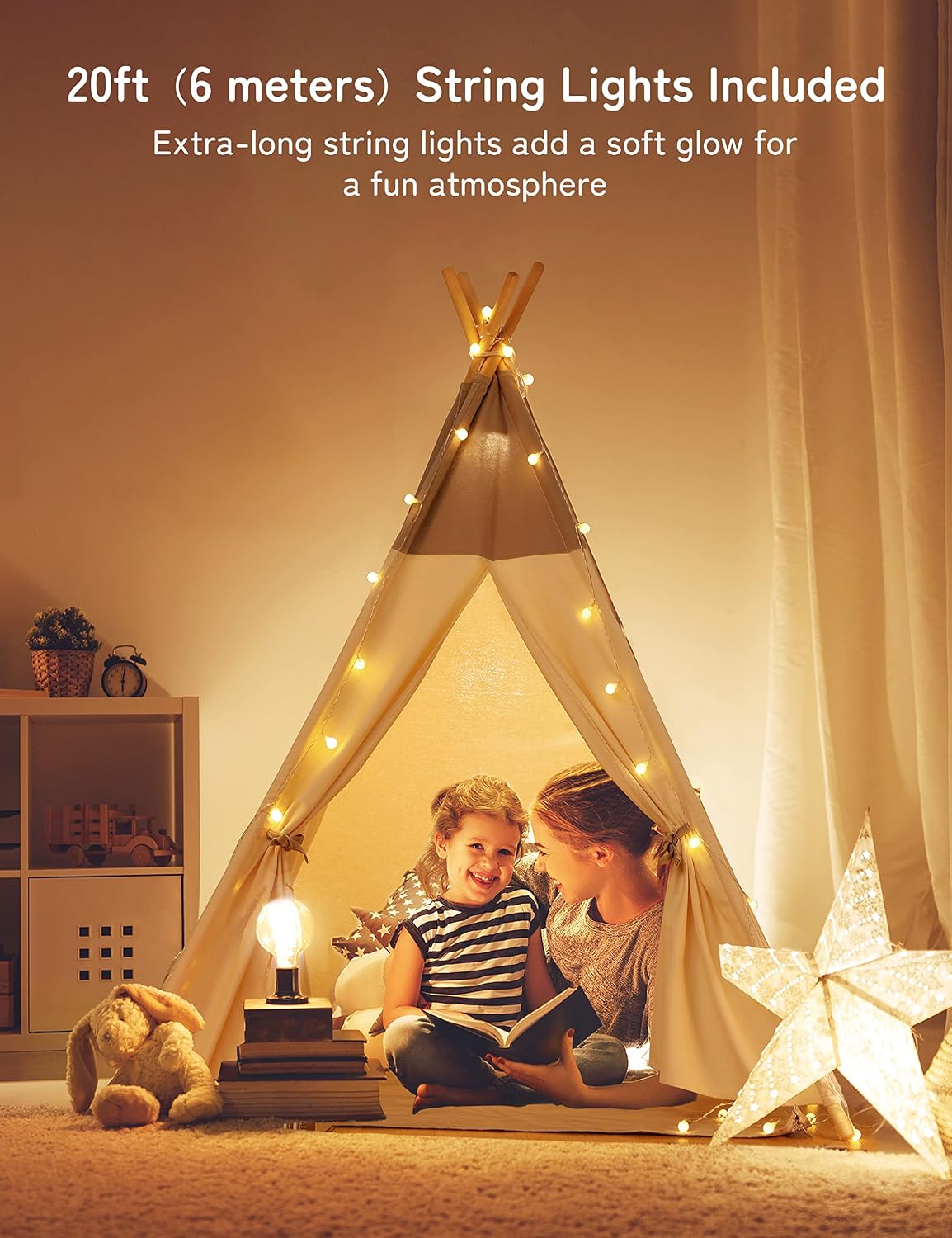 besrey Teepee Tent for Kids - Gray / 47.2 inches x 47.2 inches x 61 inches - image 3