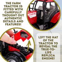 ToylandⓇ Friction Powered Farm Tractor with Opening Bonnet - Red - image 4