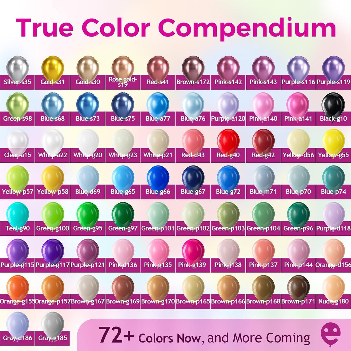 Bezente Assorted Latex Rainbow Balloons 100 Pack 12 inch – Fun for Kids & Family - 05-gold-s31 / 18inch (Large) - image 3