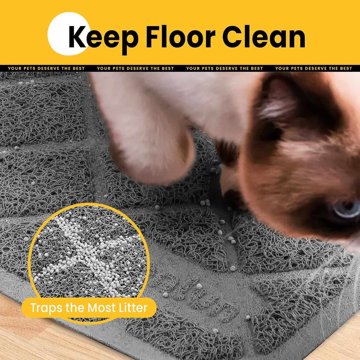 Conlun Cat Litter Mat Litter Trapping Mat - Grey / Small (24" x 17") - image 3
