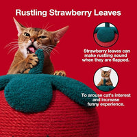VETRESKA Strawberry Cat Scratching Post, Cute Cat Scratcher with Sisal Rope, Vertical Cat Scratch Post for Indoor Cat and Kitten, Ring Paper Strawberry Leaves Attract Cats