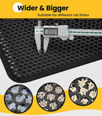 Conlun Cat Litter Trapping Mat for Small Spaces - Black / Medium (23.6" x 14.6") - image 2