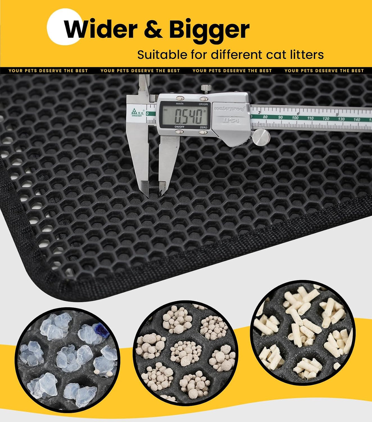 Conlun Cat Litter Trapping Mat for Small Spaces - Black / Medium (23.6" x 14.6") - image 2