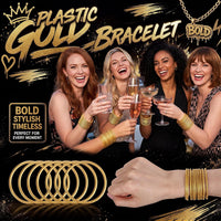 Hotop 100 Pcs Multicolor 80s Silicone Jelly Rubber Bracelets Hair Tie - Gold / 100 - image 3
