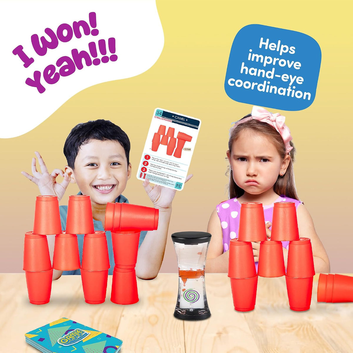 Gamie Stacking Cups Game for Kids, Set Includes 24 Cups - Stacking Cups Game - image 4