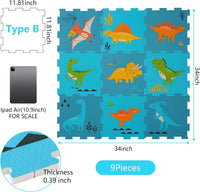 Baby Play Mat, Foam Playmat for Babies, Kids Play Mat - 9 Pieces-dinosaur Puzzle Mat-edge Tooth B - image 2