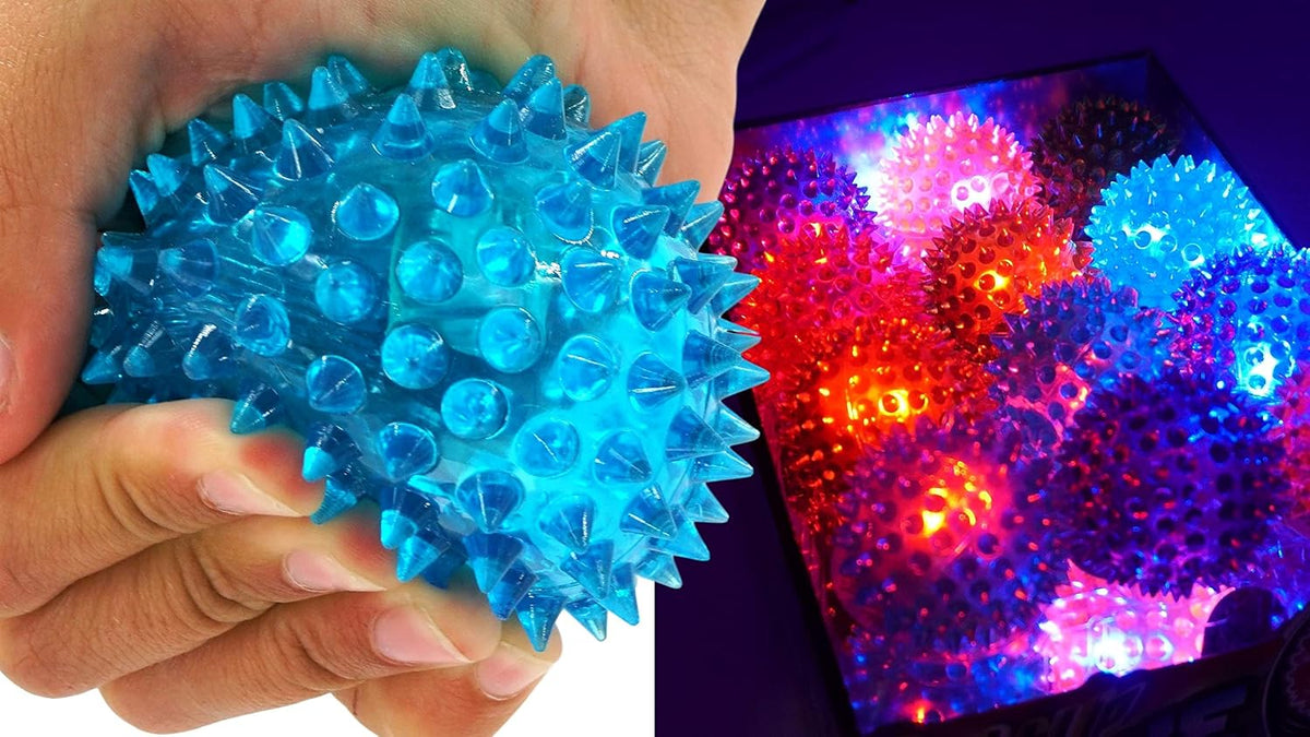 JA-RU Light Up Rubber Spike Balls Fidget Toy 695-4p – Fun for Kids & Family - Spike Balls / 4 Pack - image 2