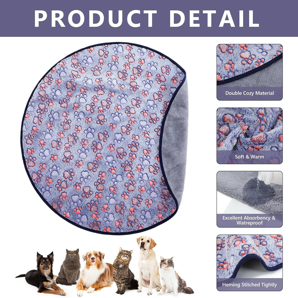 4 Pack Washable Whelping Pad Whelping Supplies Absorbent Reusable - Fresh Color / 32 Inch - image 3