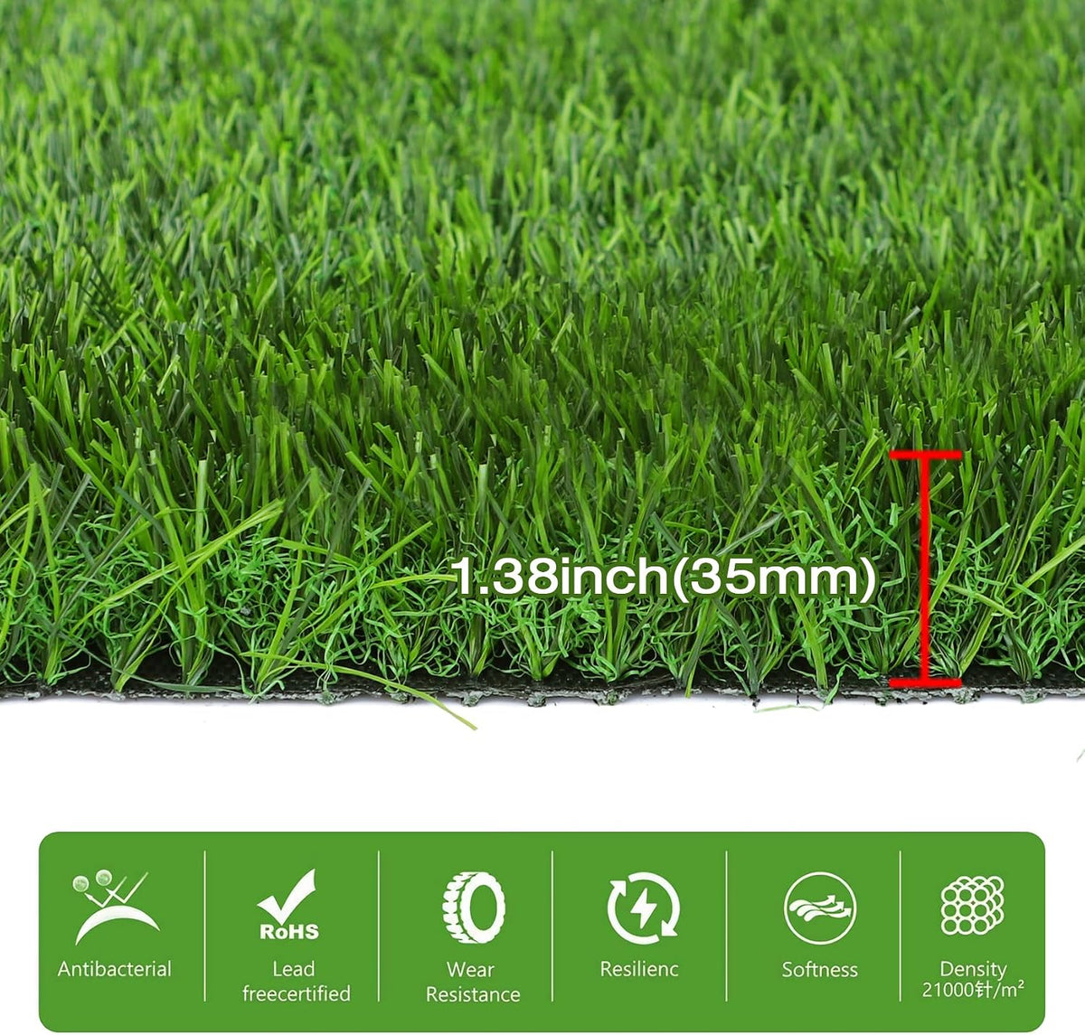 GLOBREEN 34" x 23" Fake Grass Pee Pad for Dogs Potty Training Turf - Green-01 / 32x45 Inch - image 3