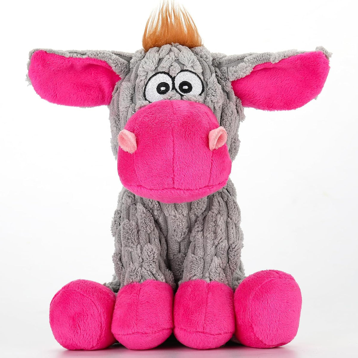 loncoldy Plush Chew Toys for Large Dogs - gray & pink