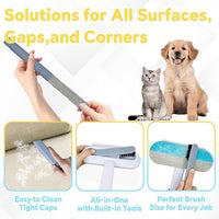 Pet Hair Removal Tool, 4 in 1 Cat and Dog Hair Remover, Gentle on Furniture, Reusable, Washable Cat Hair Remover Brush for Car, Couch, Carpet, Clothes, Window and Laundry