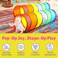 Kids Play Tunnel Set for Toddlers for Indoor and Outdoor Fun - 2 Pk - image 2